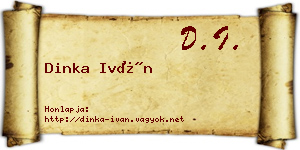 Dinka Iván névjegykártya