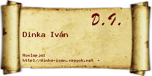 Dinka Iván névjegykártya